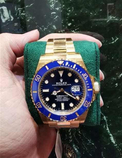 rolex submariner all gold blue|rolex submariner value chart.